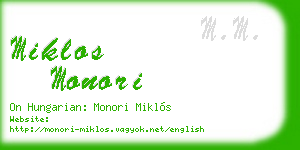 miklos monori business card